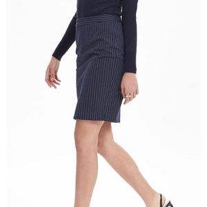 Banana Republic Skirt Navy Blue with Pinstripes